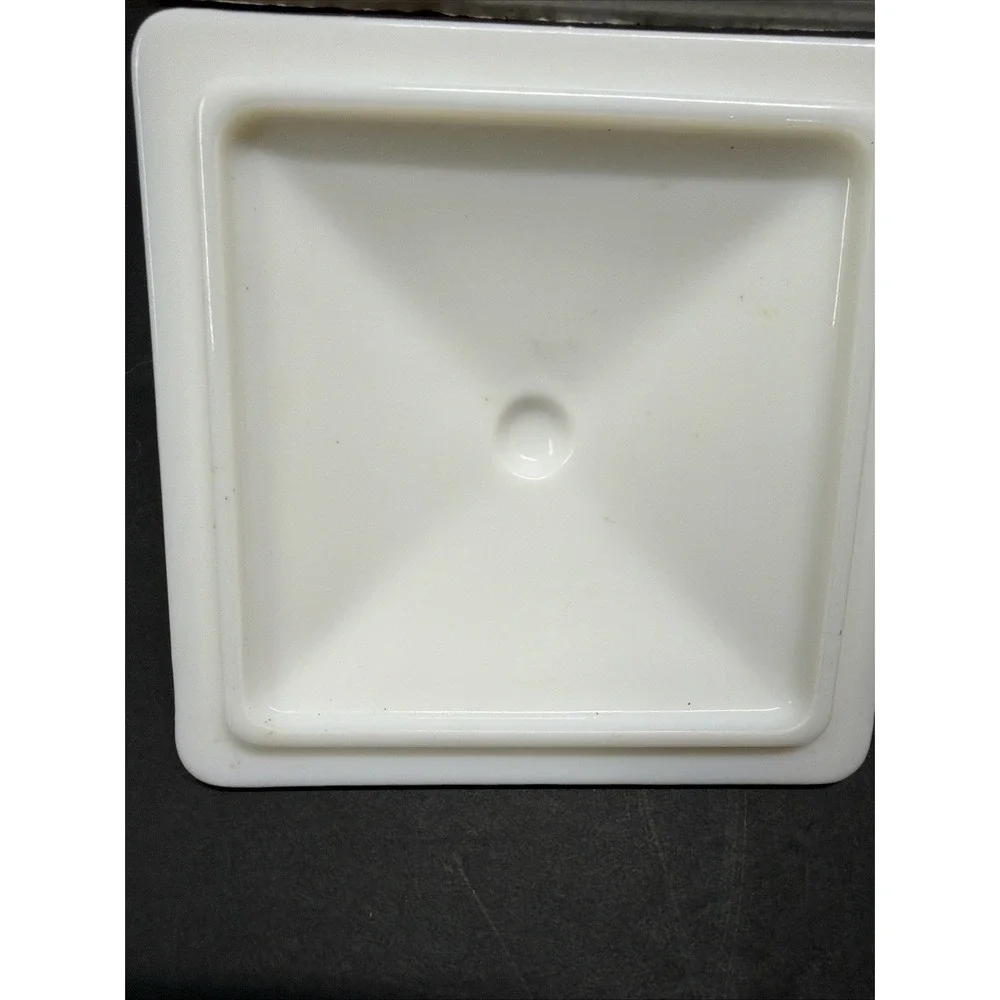 Vtg. LID ONLY- Milk Glass, Covered Candy Dish Lid (No Dish) Old Quilt, 1940's